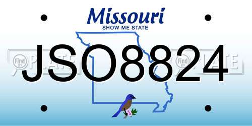 JSO8824 Missouri License Plate