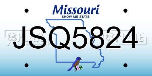JSQ5824 Missouri License Plate