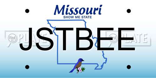 JSTBEE Missouri License Plate