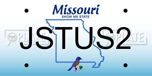 JSTUS2 Missouri License Plate