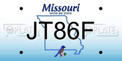 JT86F Missouri License Plate
