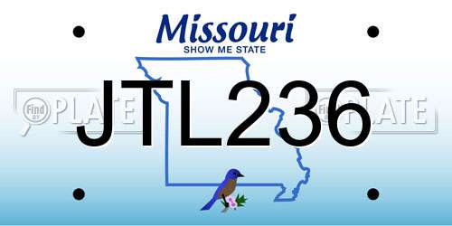 JTL236 Missouri License Plate