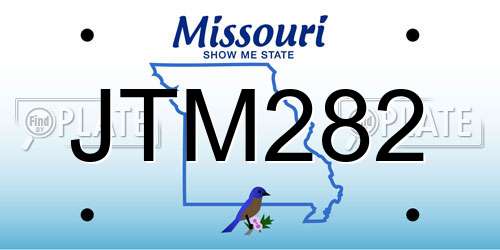 JTM282 Missouri License Plate