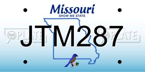 JTM287 Missouri License Plate