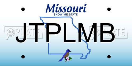 JTPLMB Missouri License Plate