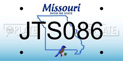 JTS086 Missouri License Plate