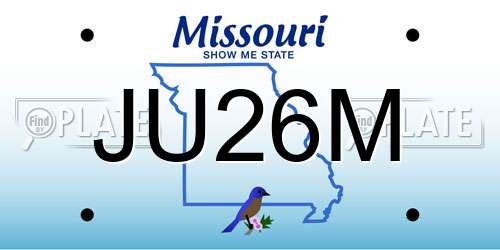 JU26M Missouri License Plate