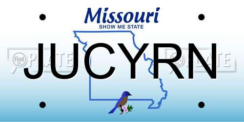 JUCYRN Missouri License Plate