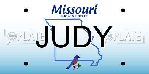 JUDY Missouri License Plate
