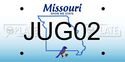 JUG02 Missouri License Plate
