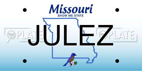 JULEZ Missouri License Plate