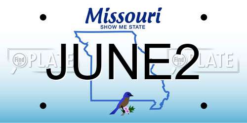 JUNE2 Missouri License Plate