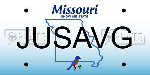 JUSAVG Missouri License Plate