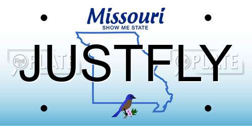 JUSTFLY Missouri License Plate