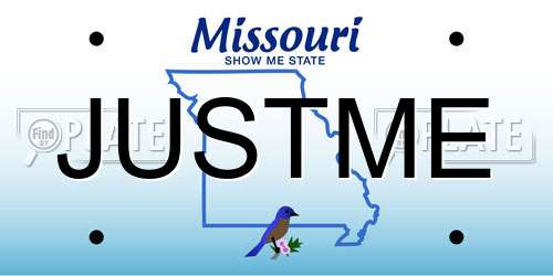JUSTME Missouri License Plate