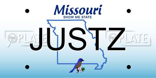JUSTZ Missouri License Plate