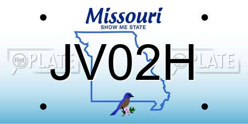 JV02H Missouri License Plate