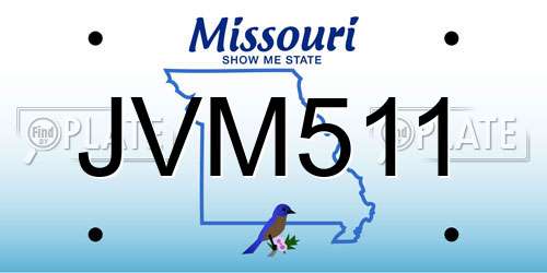 JVM511 Missouri License Plate