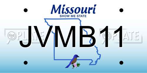JVMB11 Missouri License Plate