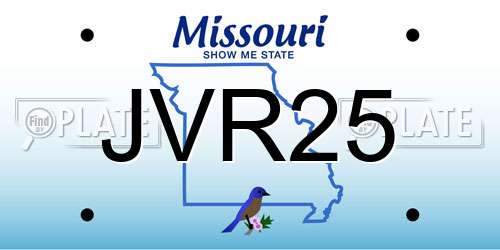 JVR25 Missouri License Plate