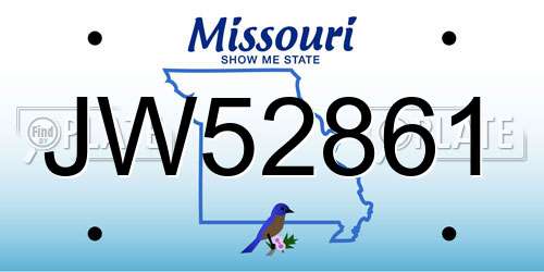 JW52861 Missouri License Plate