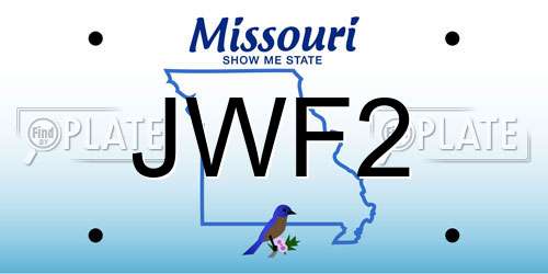 JWF2 Missouri License Plate