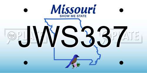 JWS337 Missouri License Plate