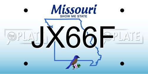 JX66F Missouri License Plate