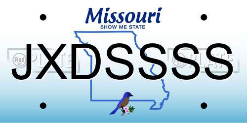 JXDSSSS Missouri License Plate