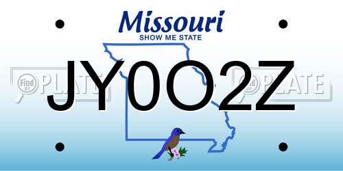JY0O2Z Missouri License Plate