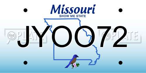 JYOO72 Missouri License Plate