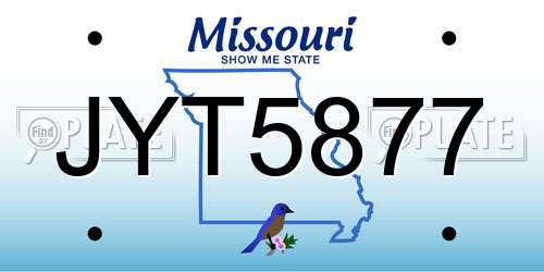 JYT5877 Missouri License Plate