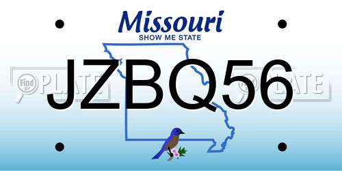 JZBQ56 Missouri License Plate