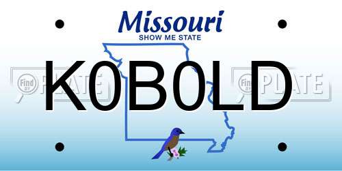 K0B0LD Missouri License Plate