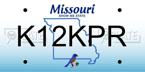 K12KPR Missouri License Plate