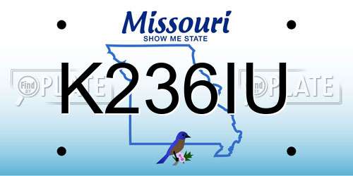K236IU Missouri License Plate
