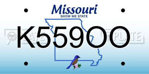 K559OO Missouri License Plate