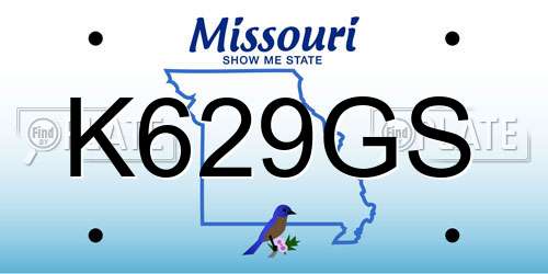 K629GS Missouri License Plate