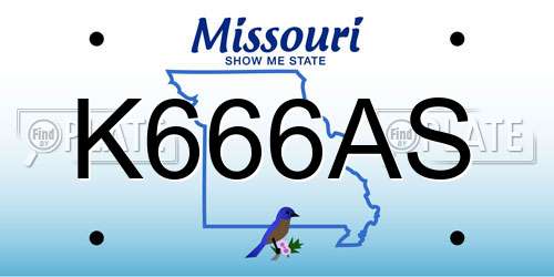 K666AS Missouri License Plate