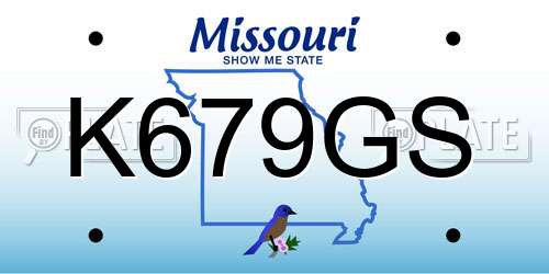 K679GS Missouri License Plate