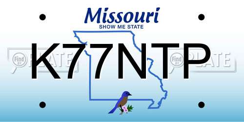 K77NTP Missouri License Plate