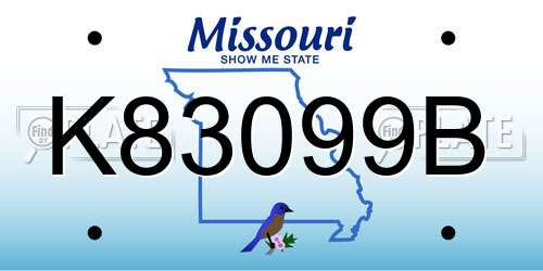 K83099B Missouri License Plate