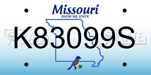 K83099S Missouri License Plate