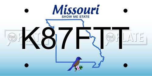K87FTT Missouri License Plate