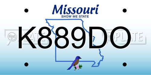 K889DO Missouri License Plate