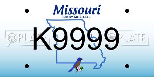 K9999 Missouri License Plate