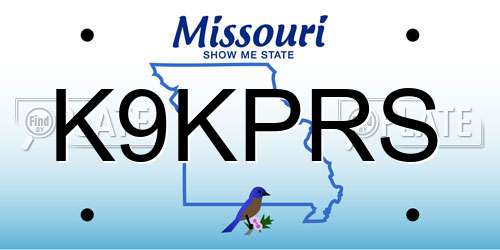 K9KPRS Missouri License Plate
