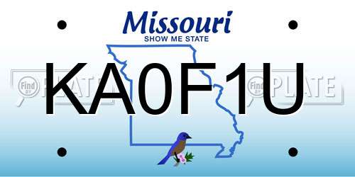 KA0F1U Missouri License Plate