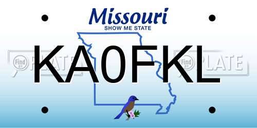 KA0FKL Missouri License Plate