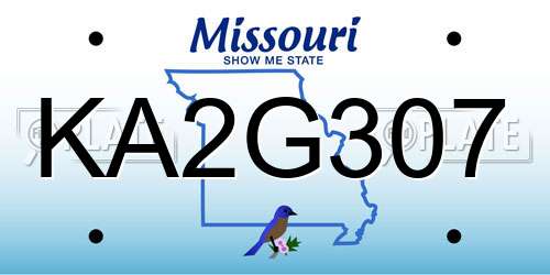 KA2G307 Missouri License Plate